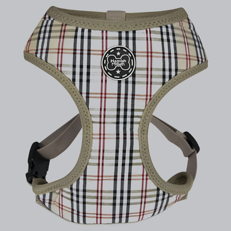 Brown Tartan Dog Harness