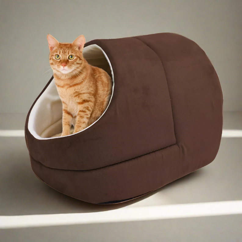 GOOPAWS Cat Cave for Cat and Warming Burrow Cat Bed, Pet Hideway Sleeping Cuddle Cave