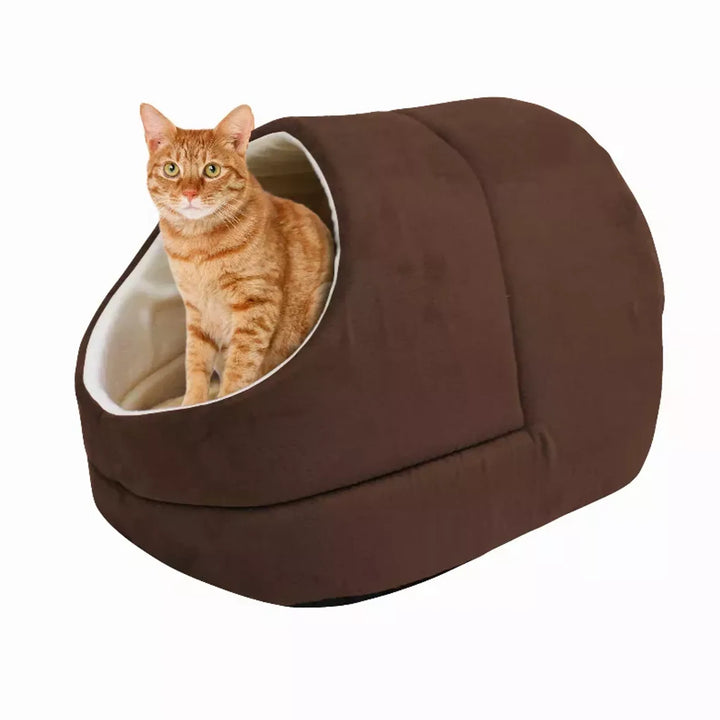 GOOPAWS Cat Cave for Cat and Warming Burrow Cat Bed, Pet Hideway Sleeping Cuddle Cave