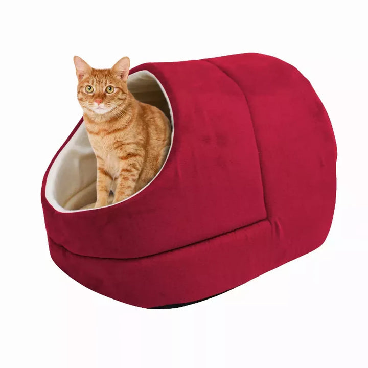 GOOPAWS Cat Cave for Cat and Warming Burrow Cat Bed, Pet Hideway Sleeping Cuddle Cave