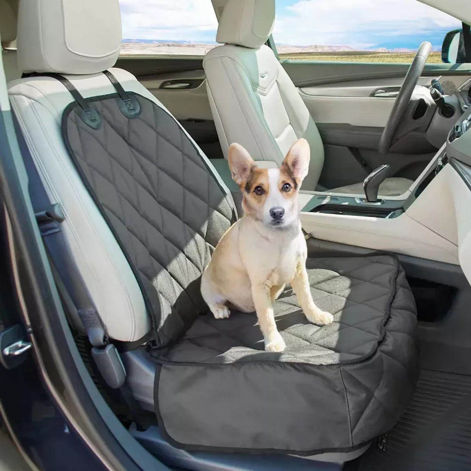 GOOPAWS Dog Front Car Seat Cover, Waterproof, Scratch Proof & Non Slip, Durable Pet Front Car Seat Cover for Trucks, SUV