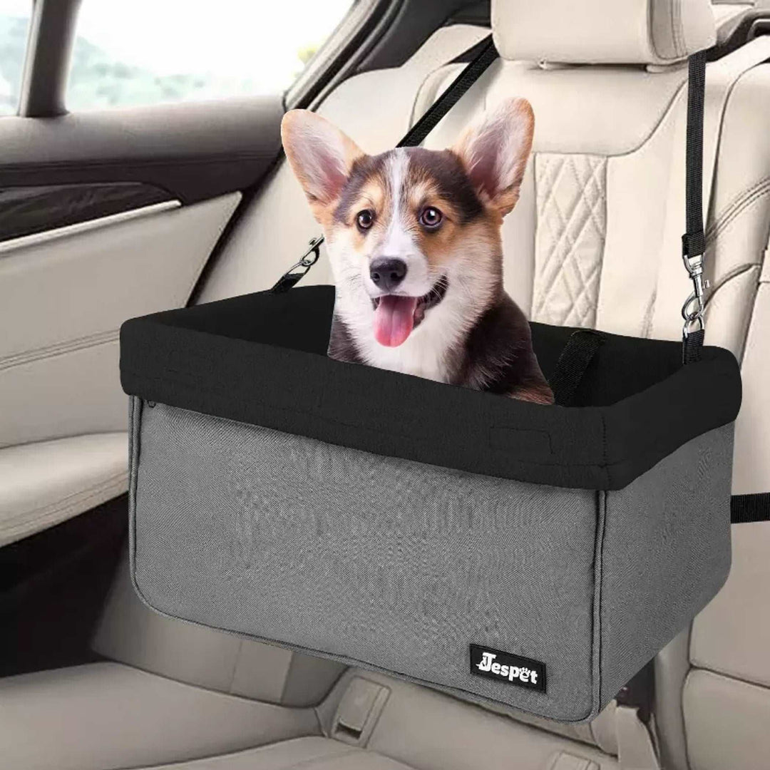 JESPET & GOOPAWS Dog Booster Seats for Cars, Portable Dog Car Seat Travel Carrier with Seat Belt for 24lbs Pets