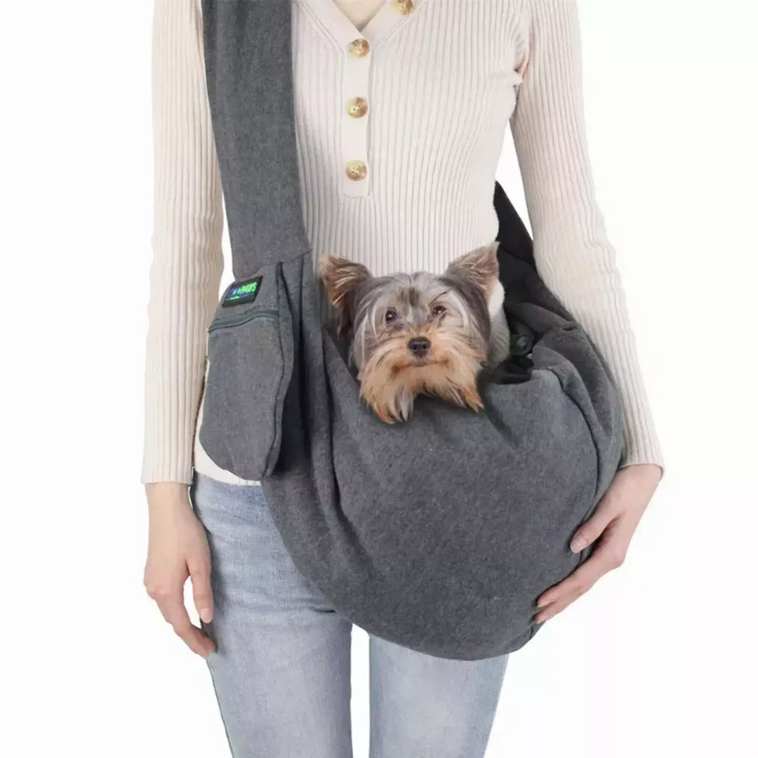 JESPET Comfy Pet Sling for Small Dog Cat, Hand Free Sling Bag Breathable Soft Knit with Front Pocket, Travel Puppy Carrying Bag, Pet Pouch. Machine Washable - The Healing Pen Store