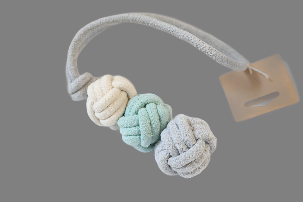 Mint Ice Cream Dog Rope Ball Toy for Small Dogs