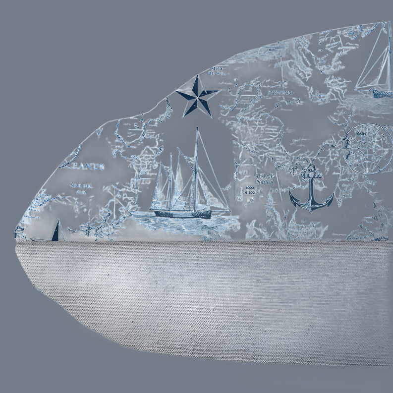 Carta Marina Light Vintage Nautical Toile Dog Cushion